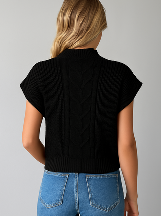 Mouwloos Sweatervest met Kapmouwtjes