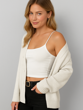 Comfortabele Capuchon Cardigan met Touwtjes