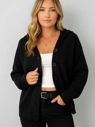 Comfortabele Capuchon Cardigan met Touwtjes