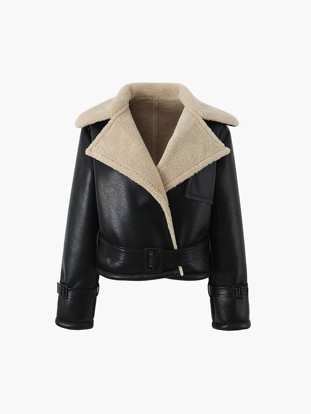 lined sheepskin leather pilot jacket