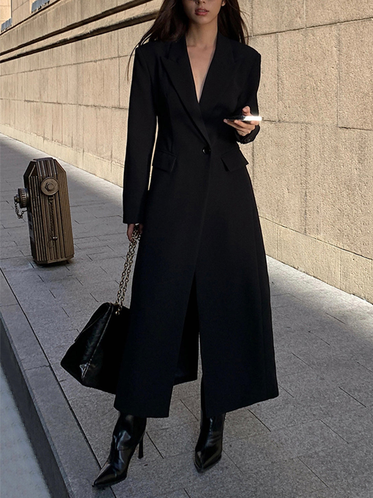 Blazer jacket with collar and pockets