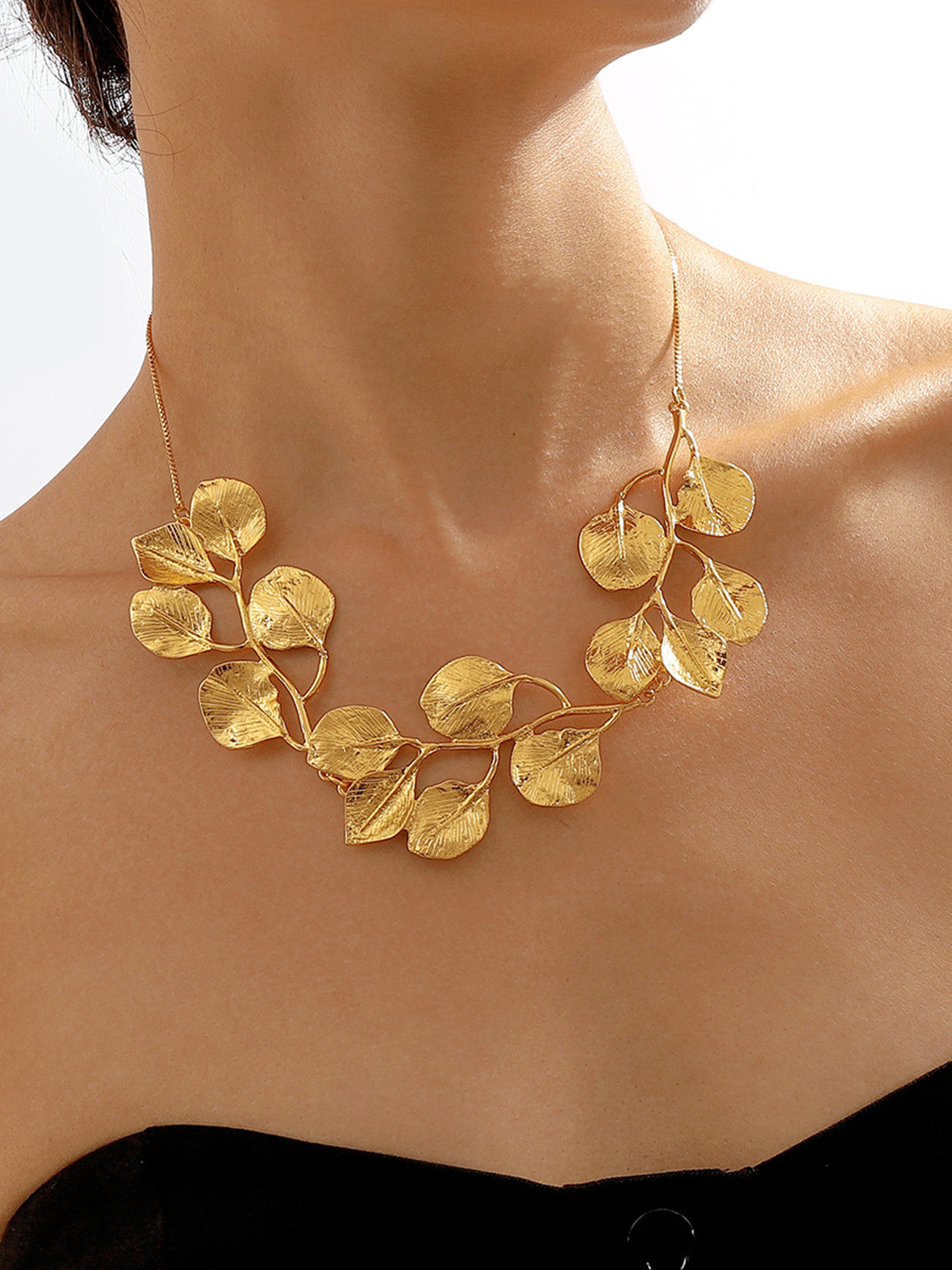 Vintage Legering Blad Ontwerp Ketting