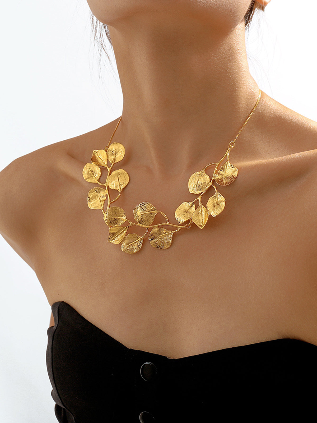 Vintage Legering Blad Ontwerp Ketting