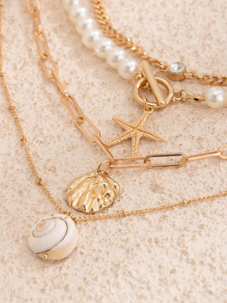 Faux Parelschelp Strandstijl Ketting