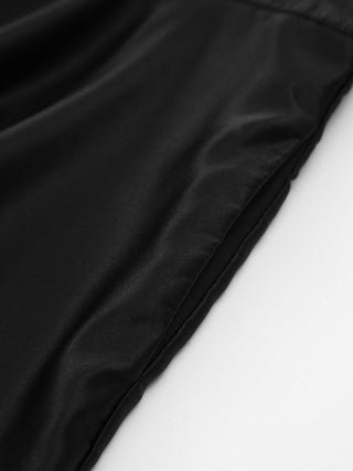 Satijnen Open Rug Plissé Mini Jurk