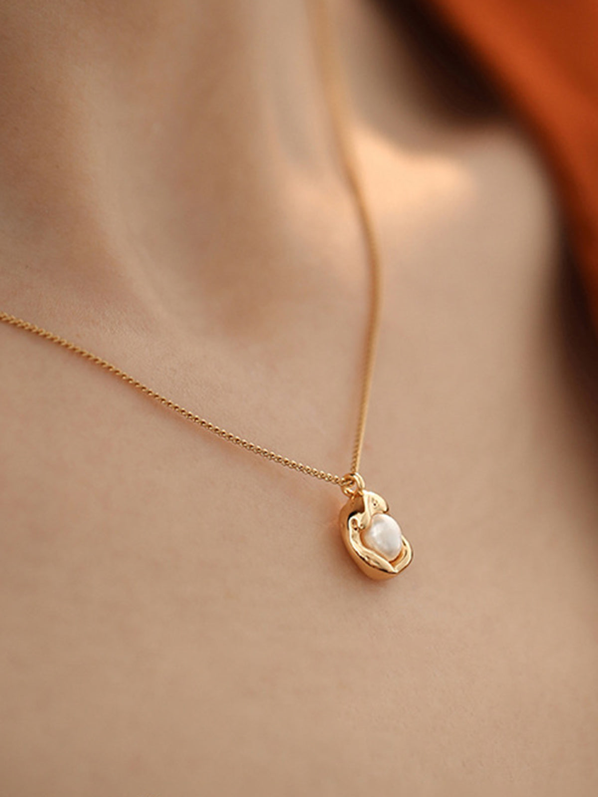 Gouden Decor Parels Hanger Ketting