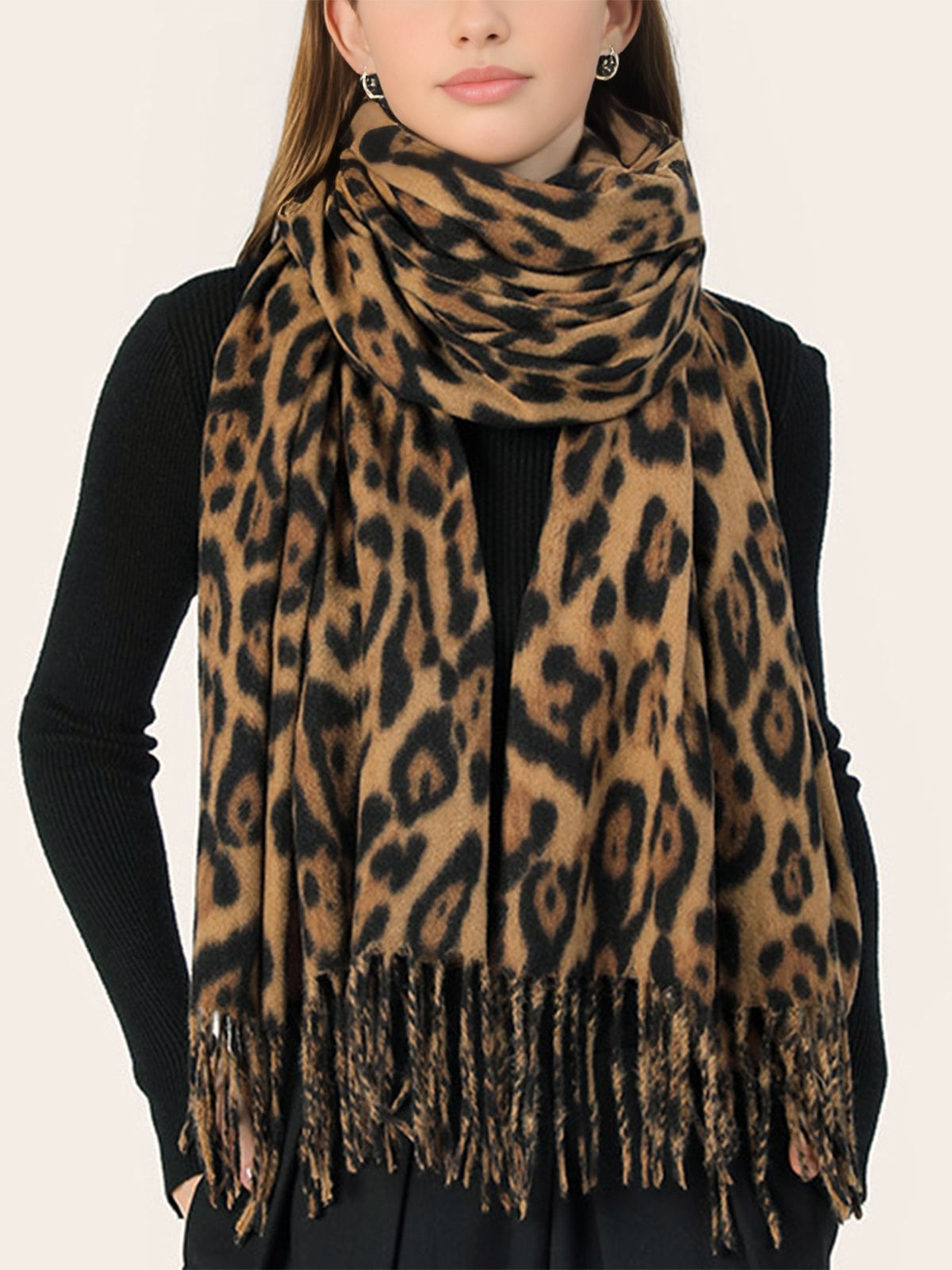 Leopard print scarf for winter