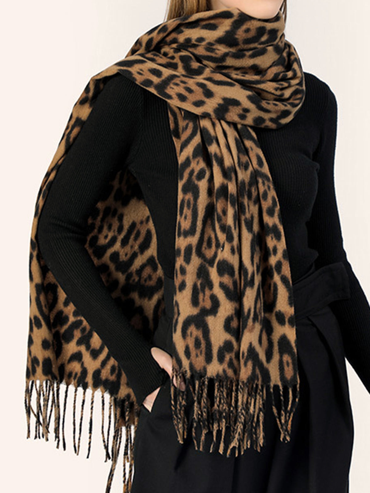 Leopard print scarf for winter