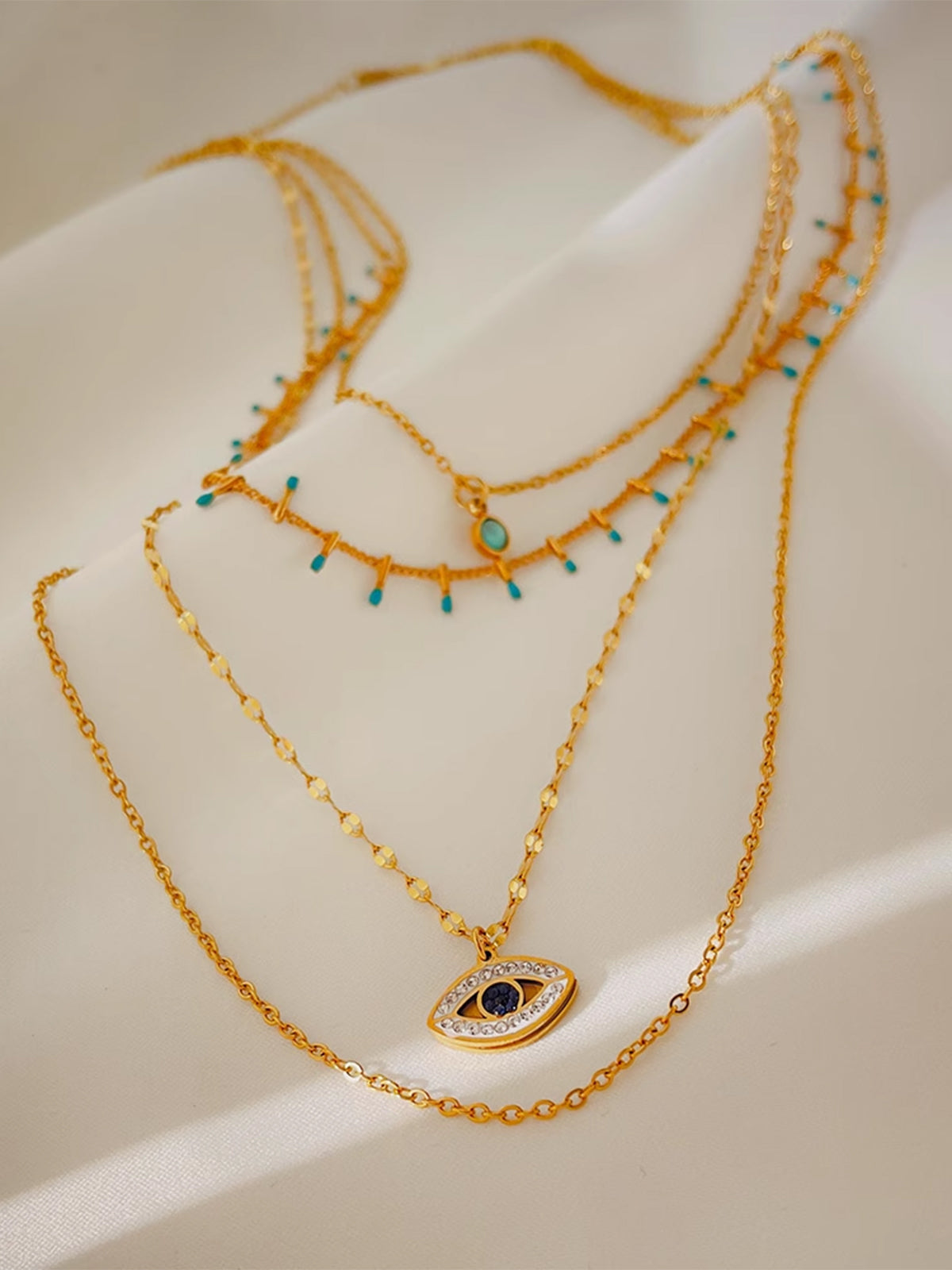 Rhinestone Boze Oog Hanger Ketting