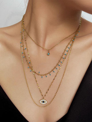 Rhinestone Boze Oog Hanger Ketting