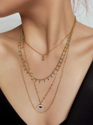 Rhinestone Boze Oog Hanger Ketting