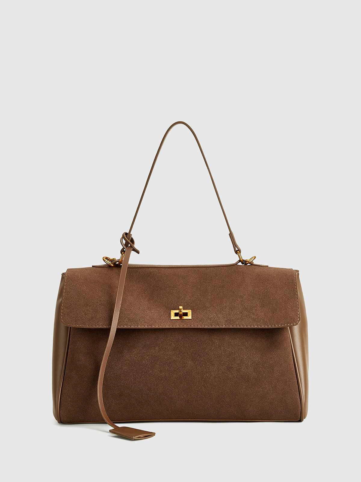 Utility shoulder bag with flap and large capacity