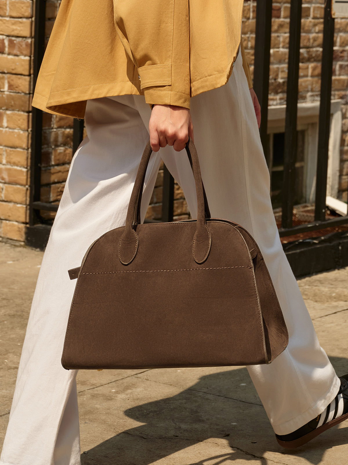 Retro Side Buckle Top Handbag