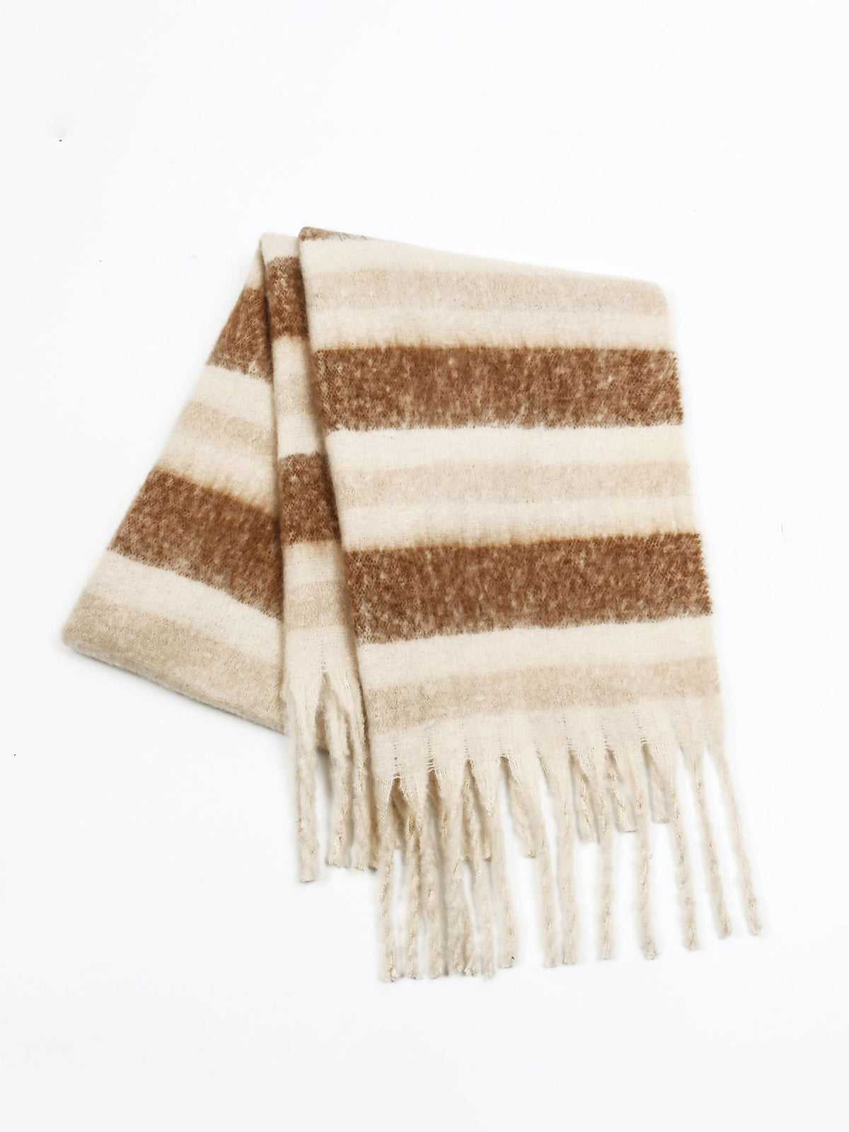 striped scarf with fringes 