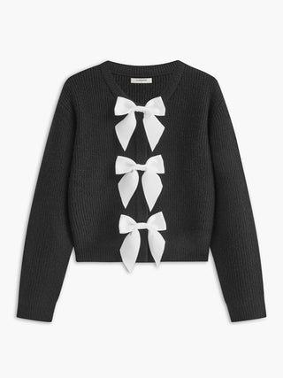 Geribde Trui met Strik