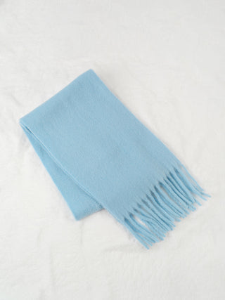 Wollen Mix Minimalistische Sjaal met Kwastjes