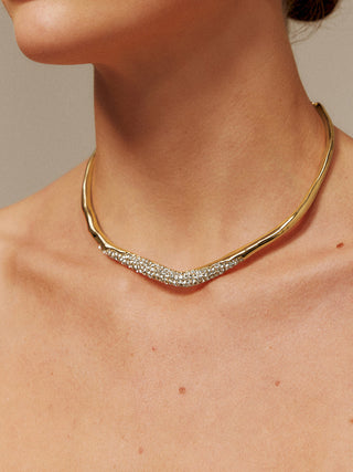 Irregulaire Zirkon Choker Ketting