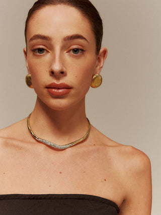 Irregulaire Zirkon Choker Ketting