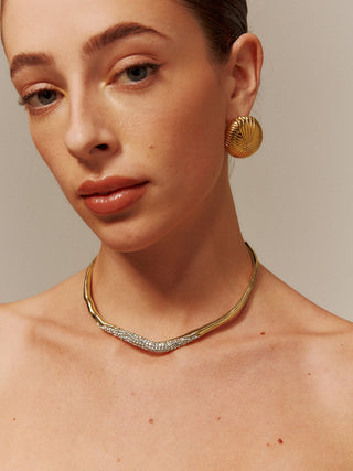 Irregulaire Zirkon Choker Ketting