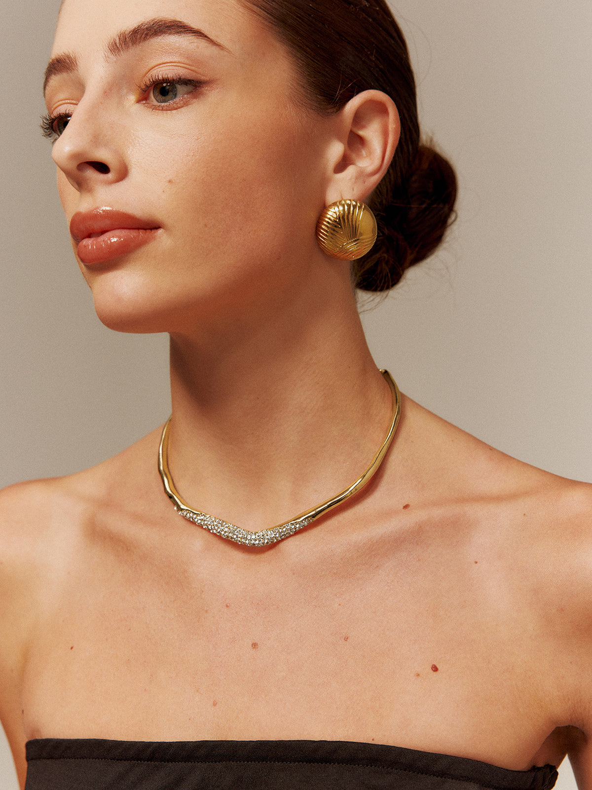 Irregulaire Zirkon Choker Ketting