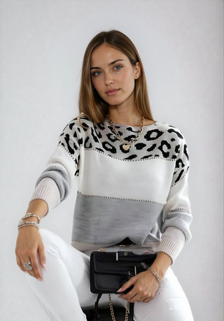 Cheyenne trui met luipaardmotief